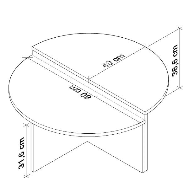 Venus Middelste Salontafel Travertin (Marmerpatroon)